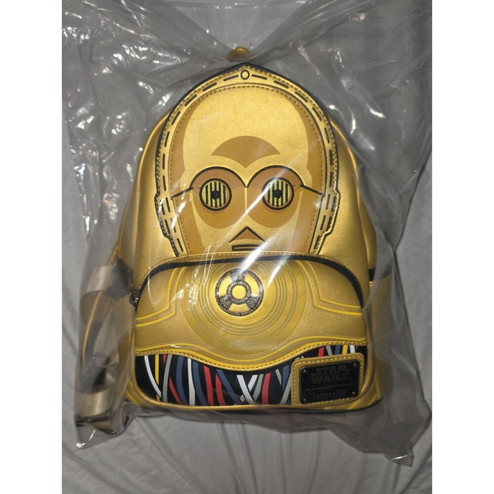 NWOT c3po loungefly Disney star wars mini backpack bookbag bag tote purse!